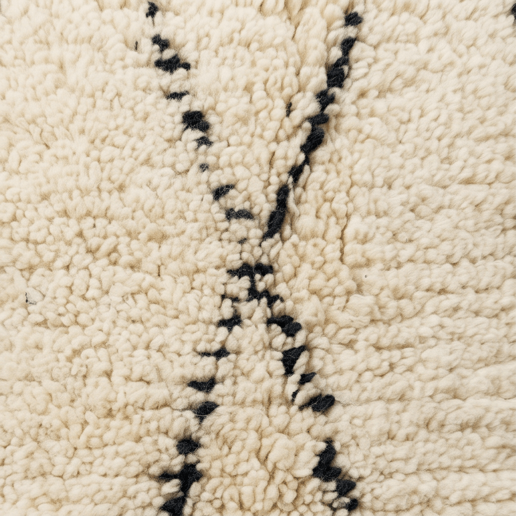 Coussin Béni Ouarain blanc et noir à losanges