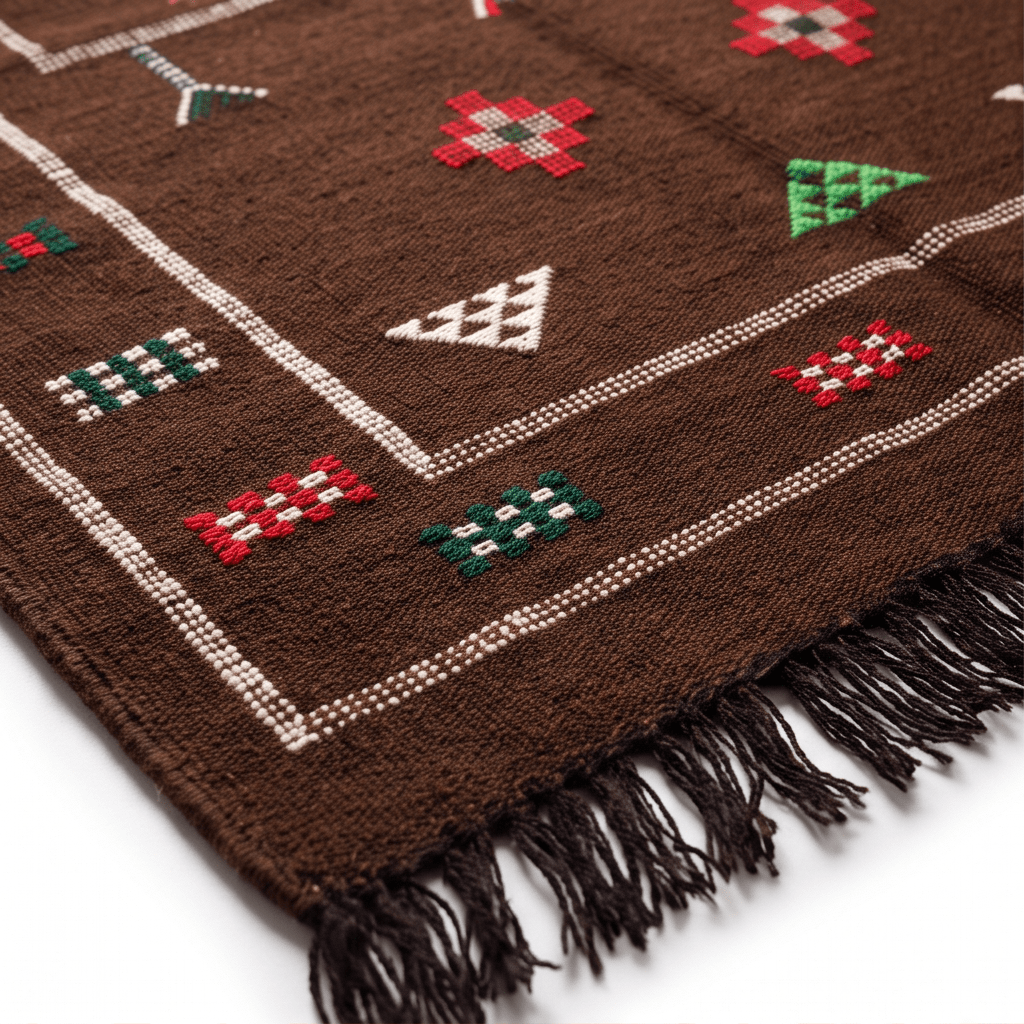 Tapis berbère brun médaillon central 100x150 cm