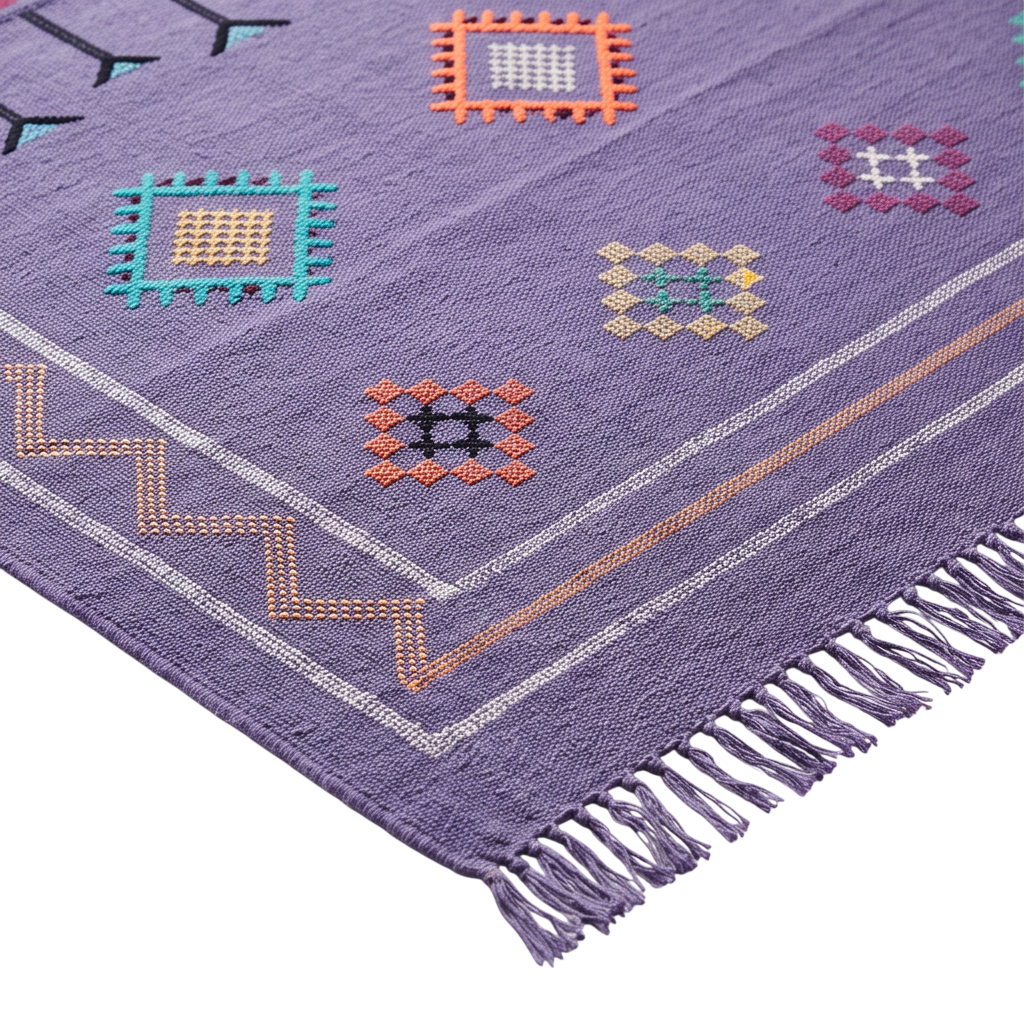 Tapis berbère violet motifs berbères