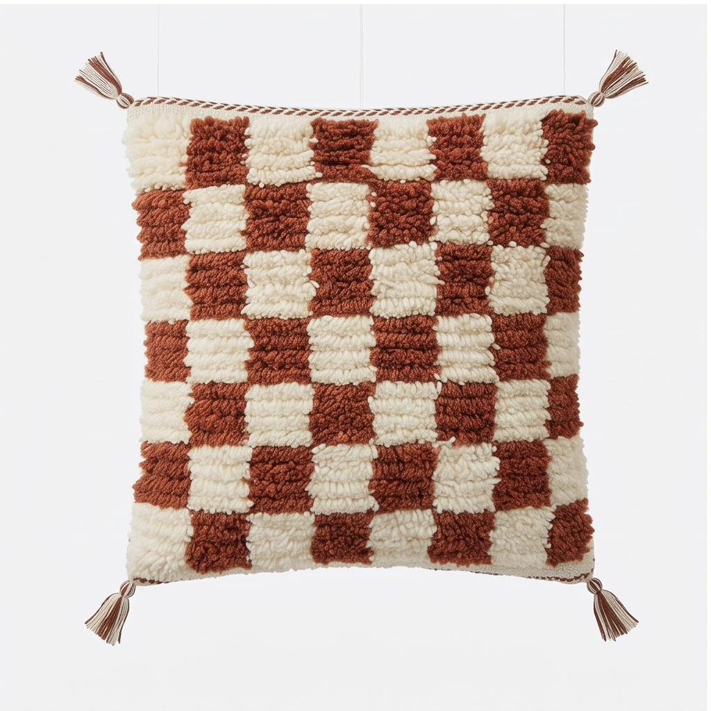 Coussin berbère damier marron