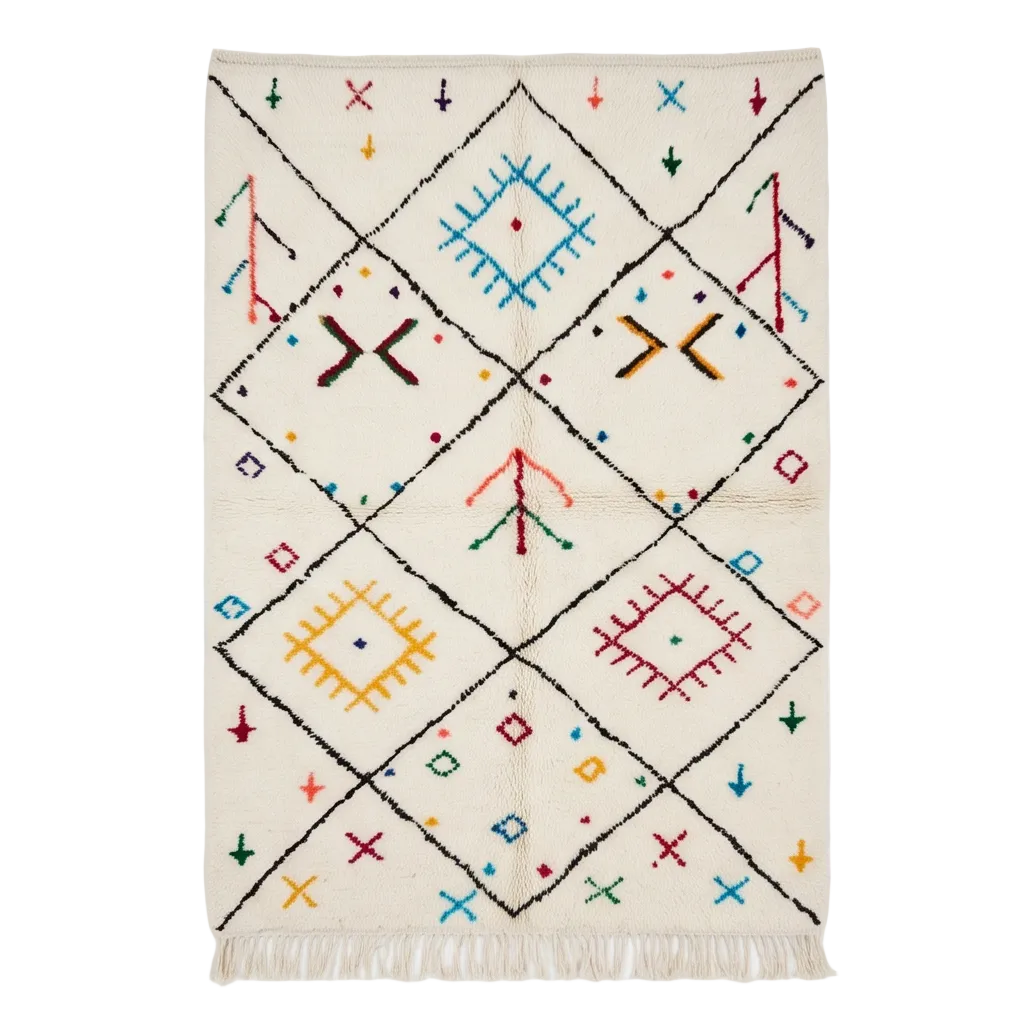 Tapis berbère symboles berbères multicolores
