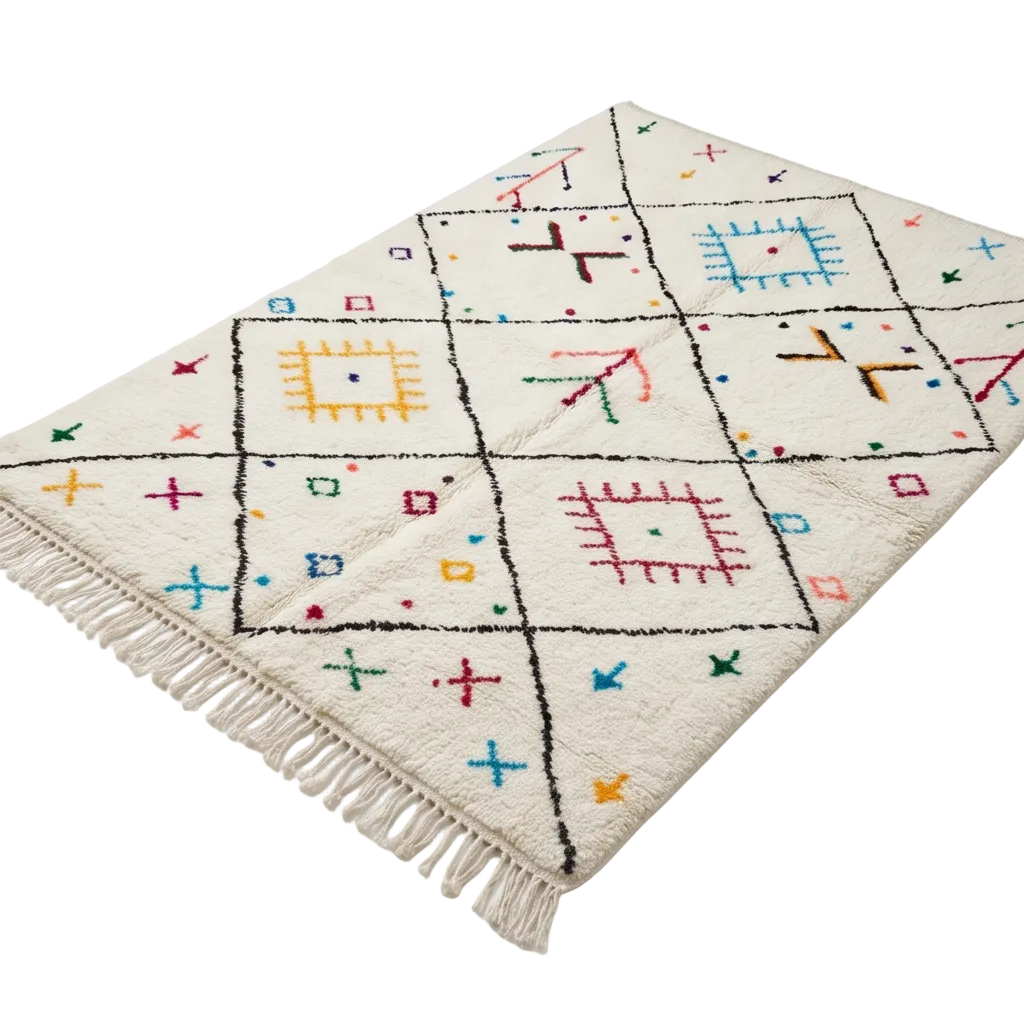 Tapis berbère symboles berbères multicolores
