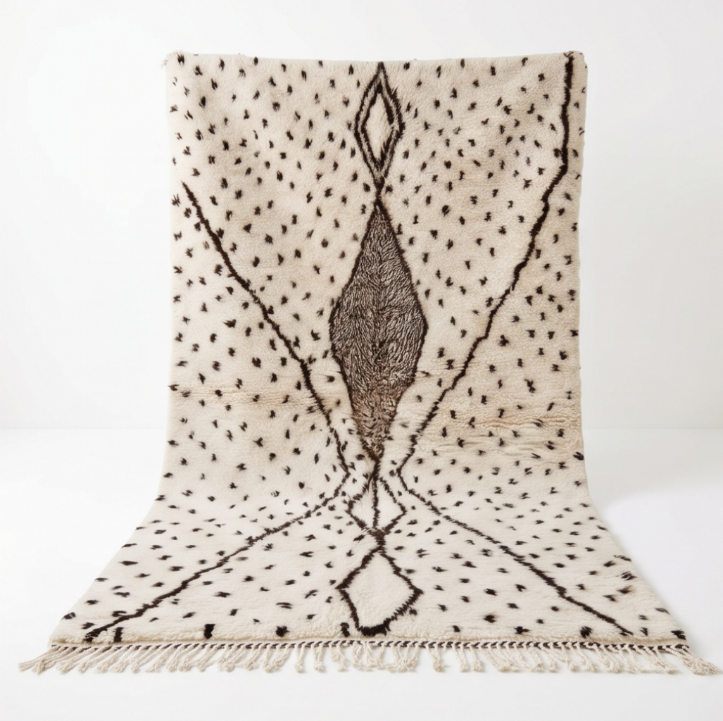 Tapis berbère Azilal à pois noirs