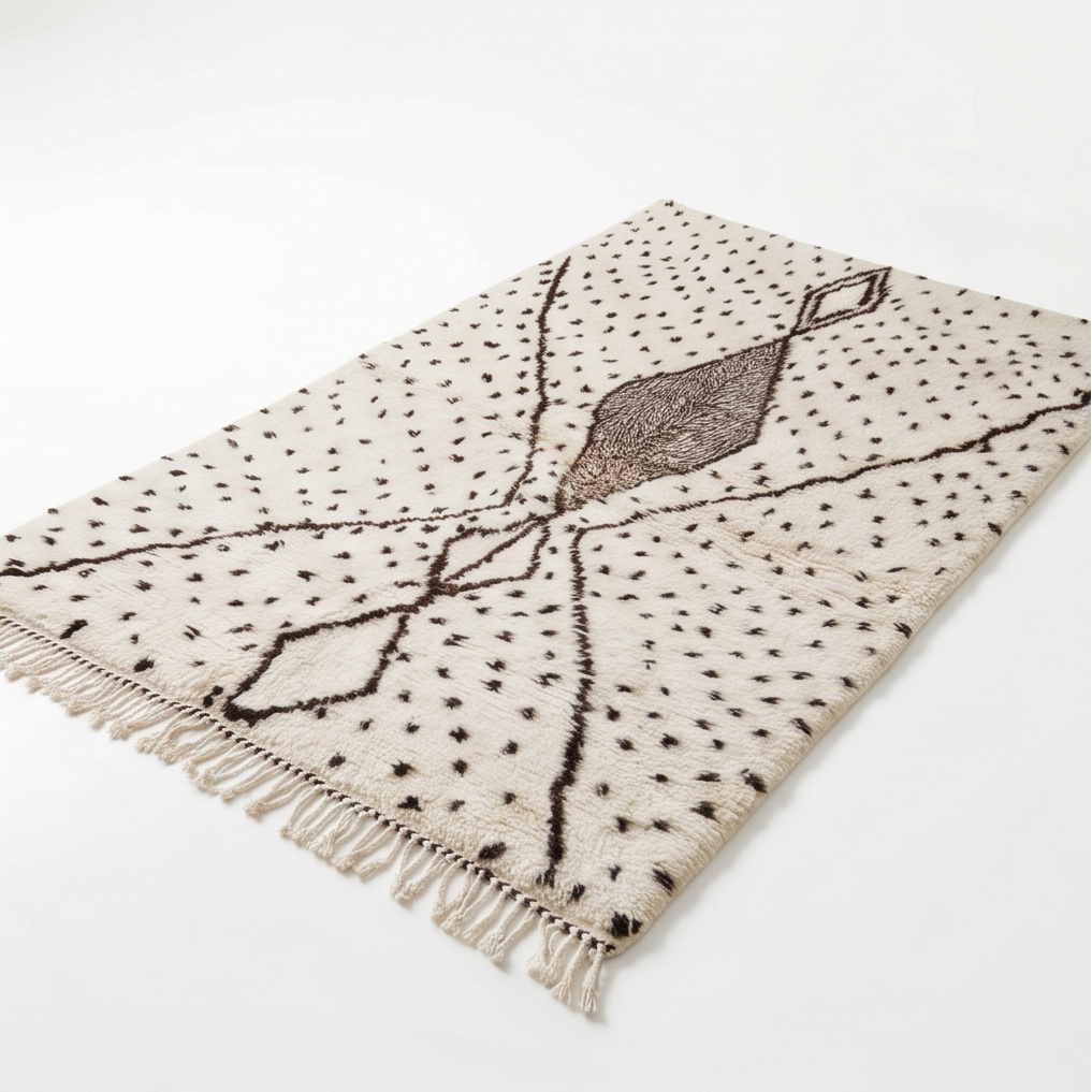 Tapis berbère Azilal à pois noirs