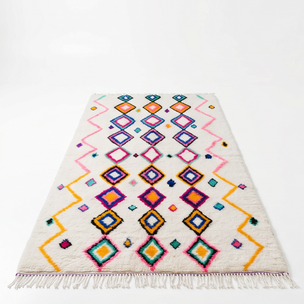 Tapis Azilal à losanges colorés