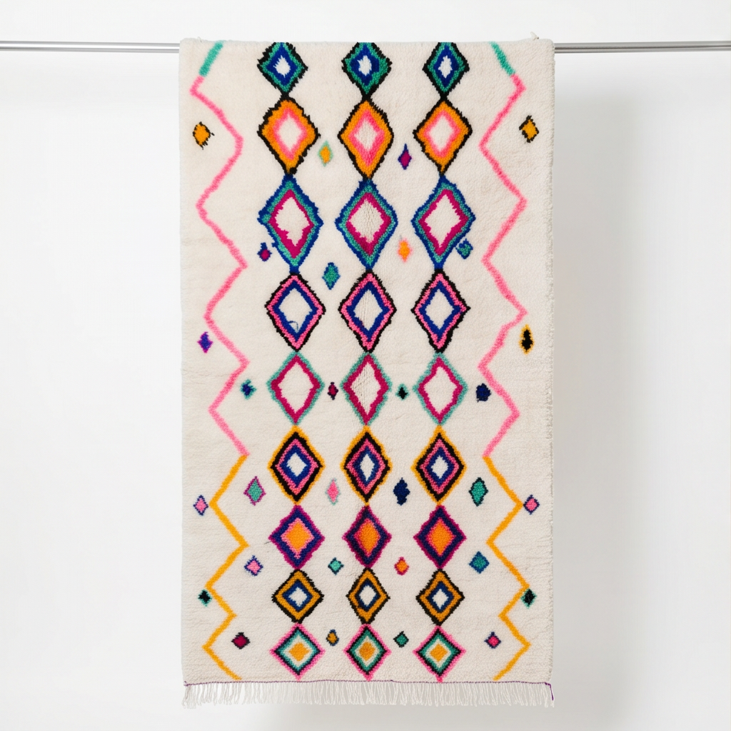 Tapis Azilal à losanges colorés