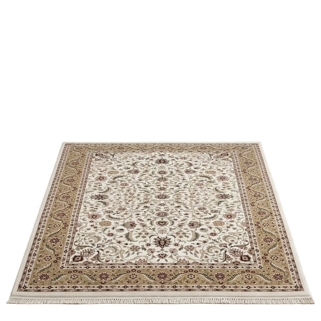 Tapis persan crème doré Lara - Laine