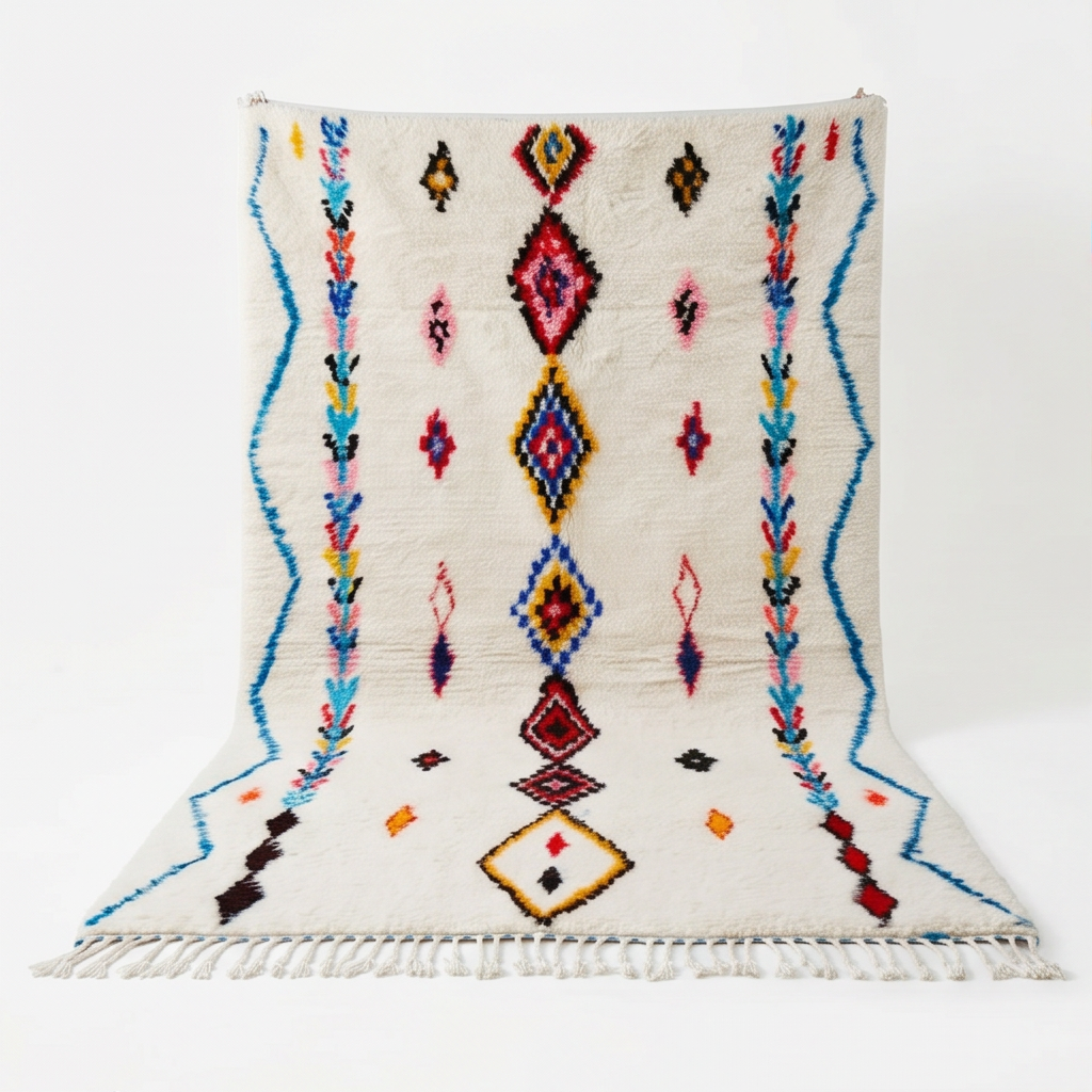 Tapis berbère Azilal motifs joyeux