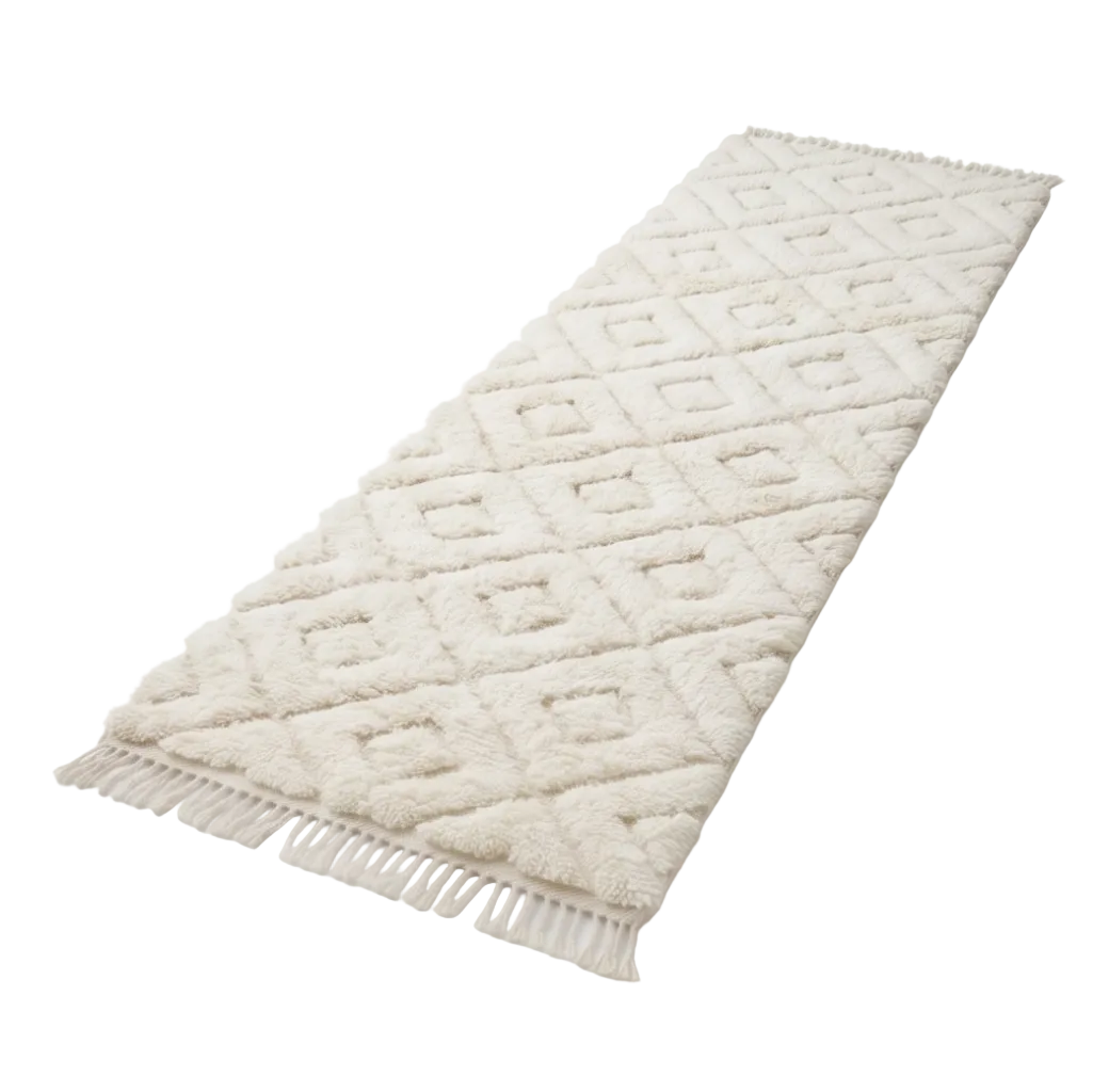 Tapis de couloir à losanges en relief