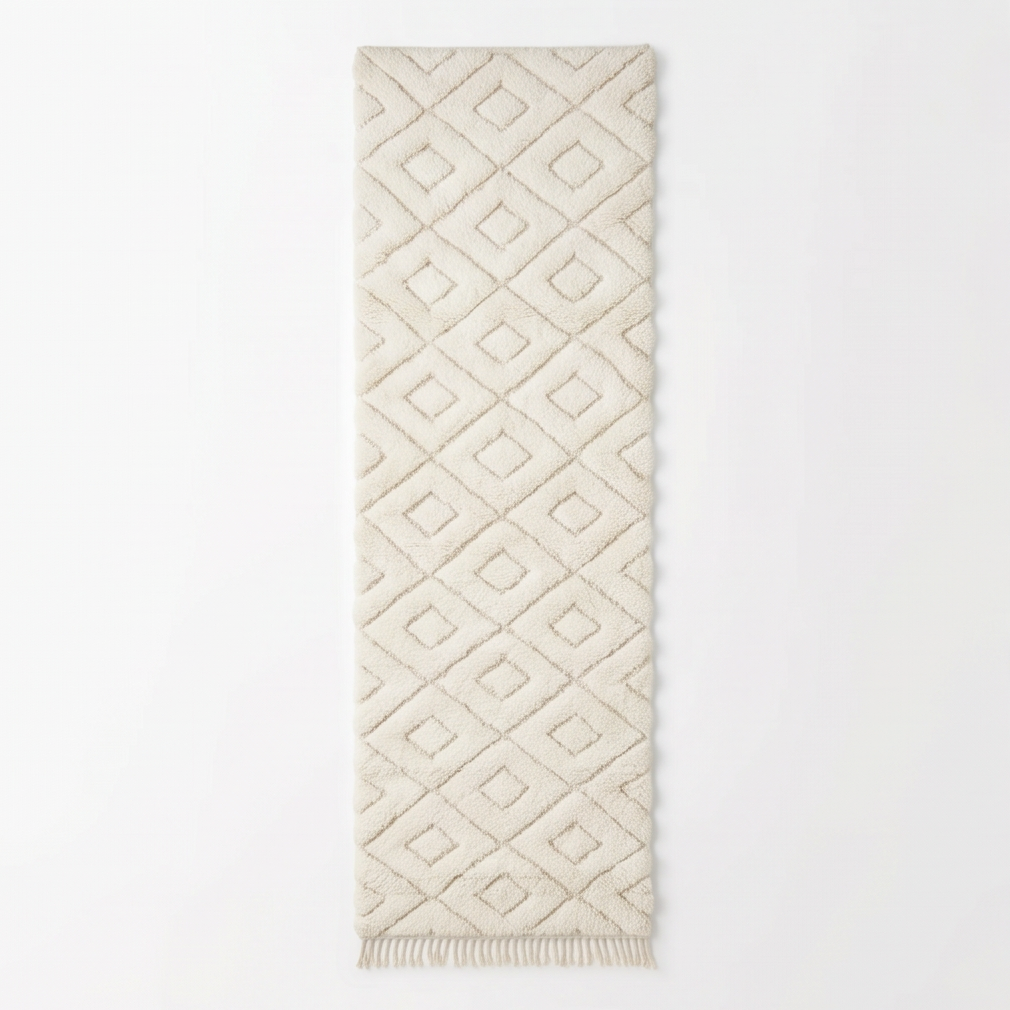 Tapis de couloir à losanges en relief