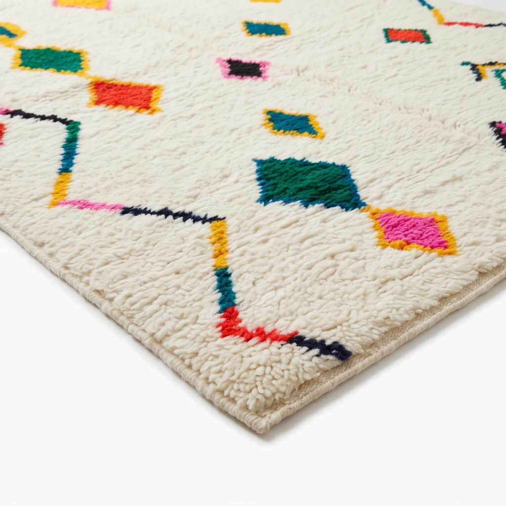 Tapis Azilal à losanges colorés épars