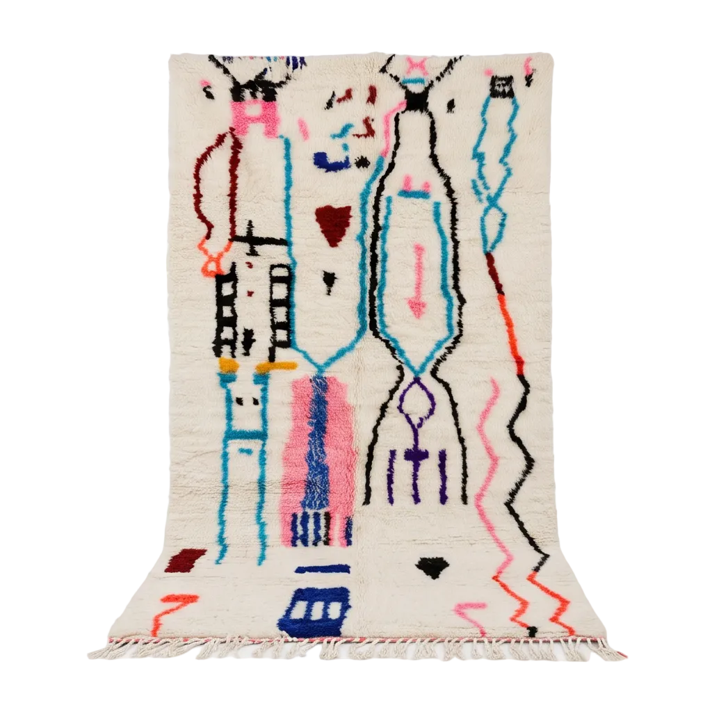 Tapis marocain Azilal multicolore 200x300 cm