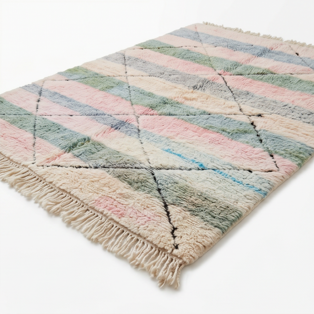 Tapis berbère doux pastel