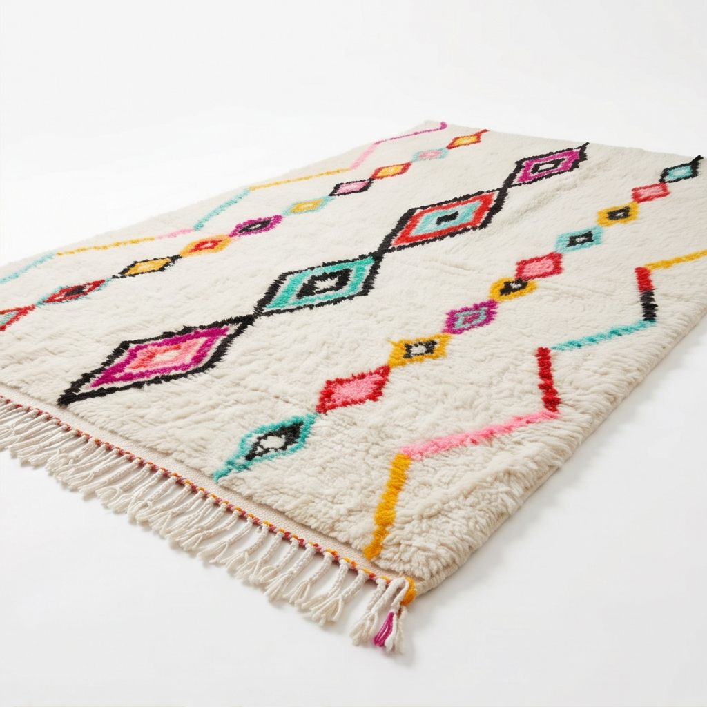 Tapis berbère à losanges colorés