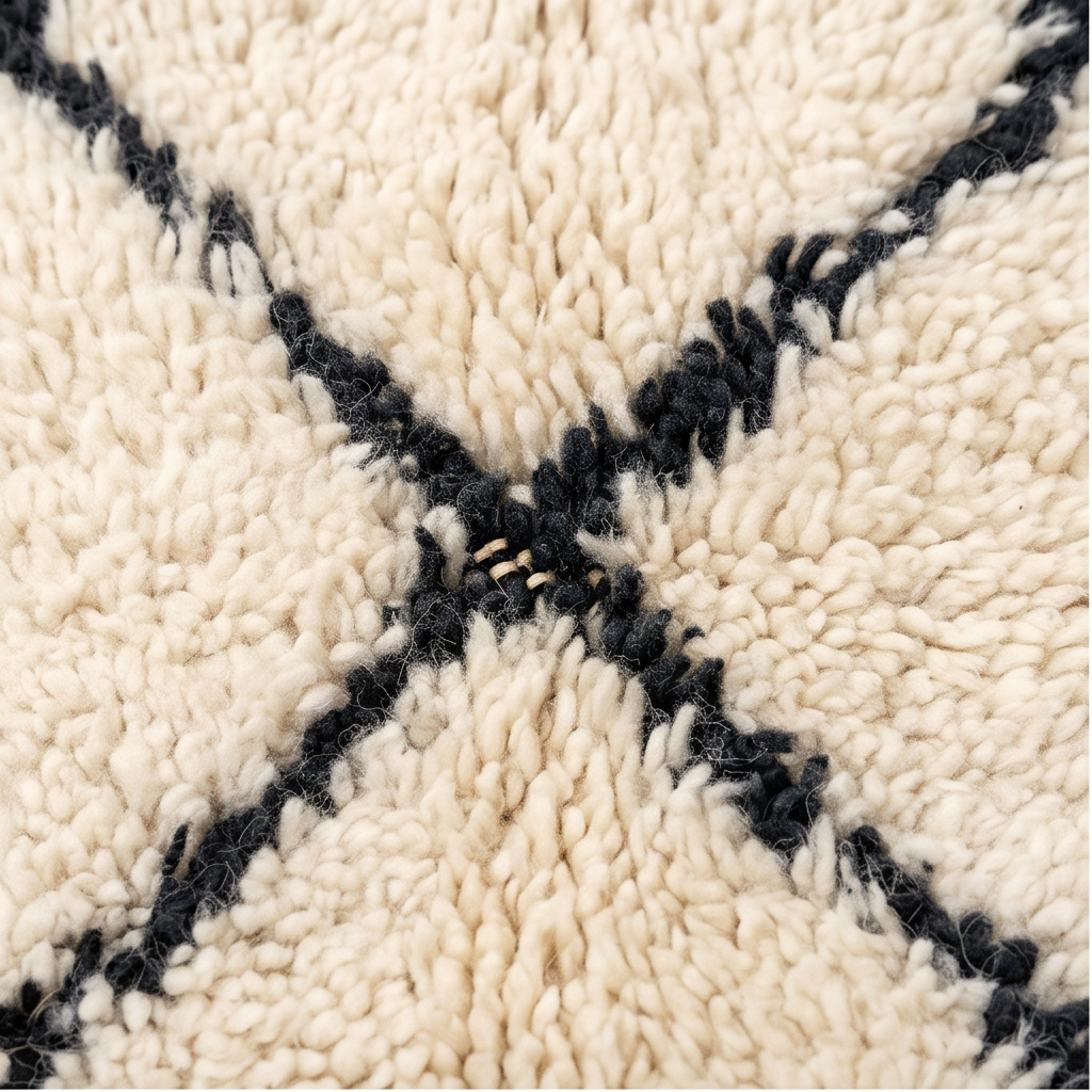 Petit tapis Béni Ouarain losanges noirs
