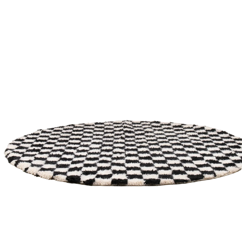 Tapis berbère rond damier - Sur mesure
