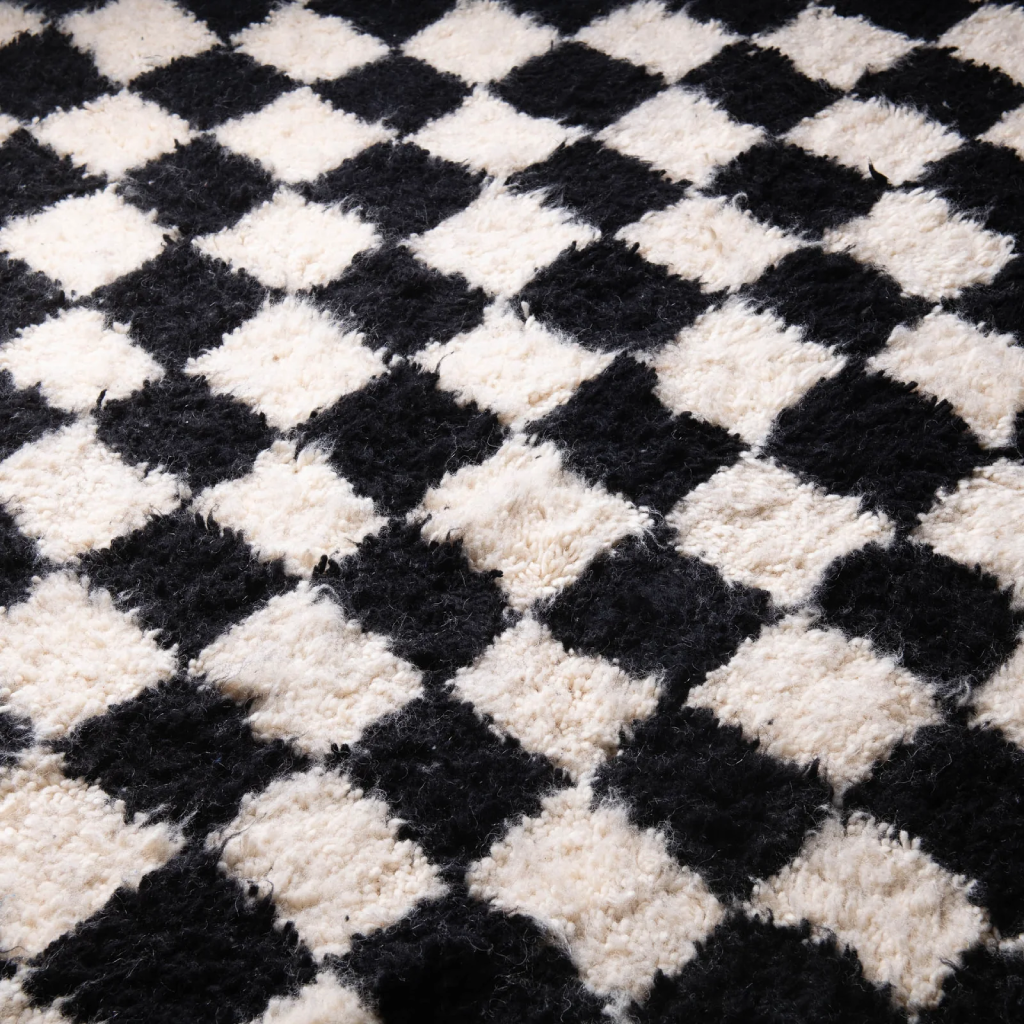 Tapis berbère rond damier - Sur mesure