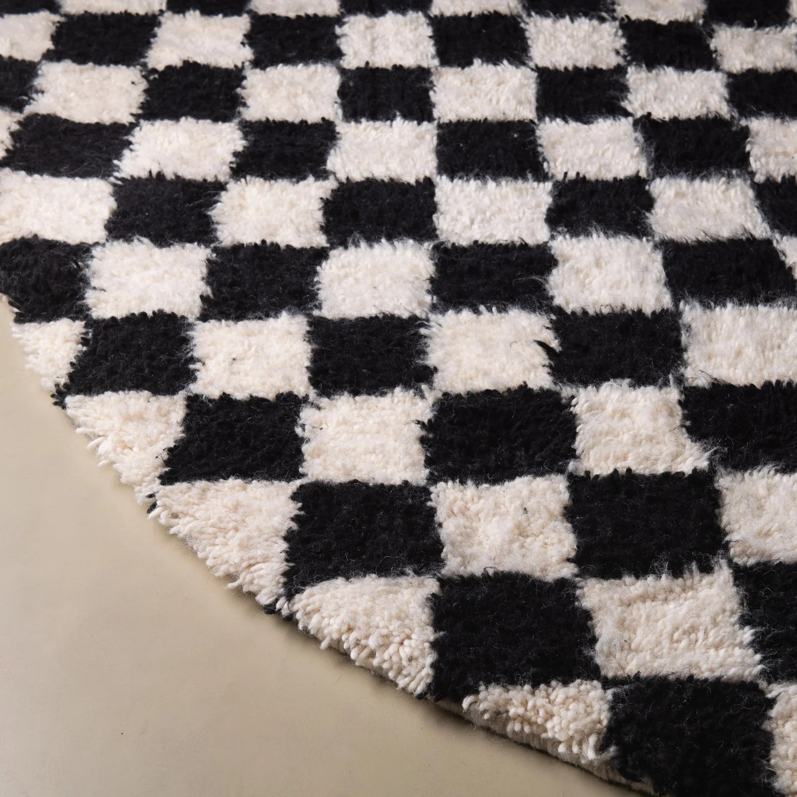 Tapis berbère rond damier - Sur mesure