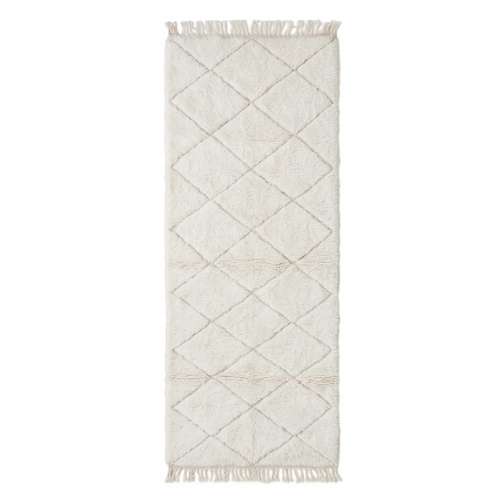 Tapis de couloir berbère blanc SAMA