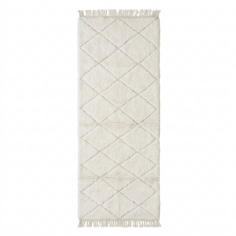 Tapis de couloir berbère blanc SAMA