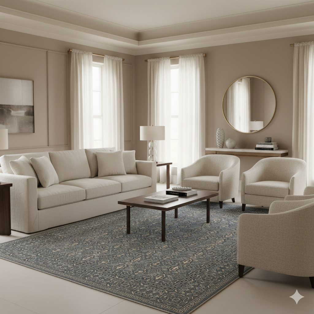 Tapis persan bleu audacieux ABBI