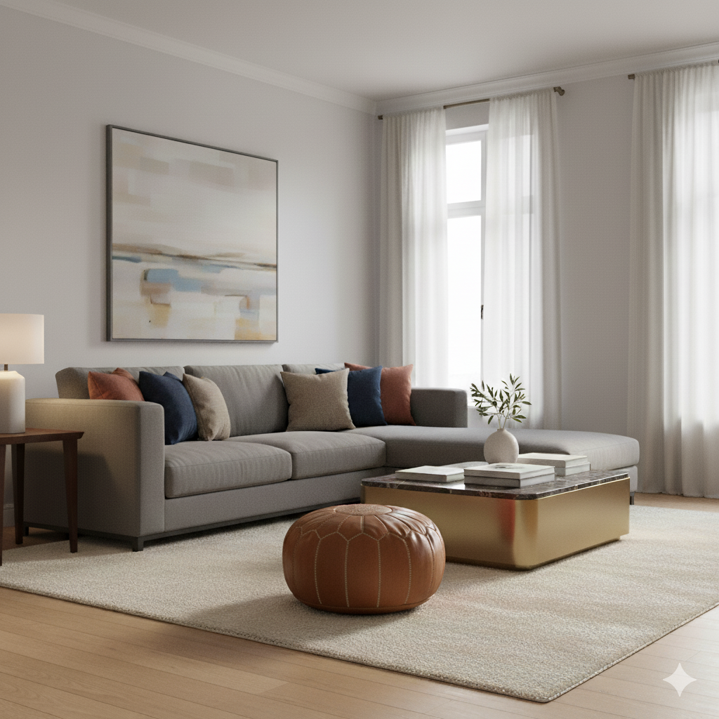 Pouf Marocain Marron Chocolat