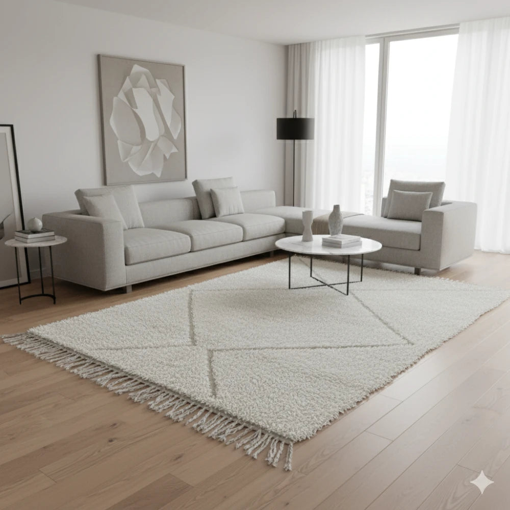 Petit tapis berbère blanc