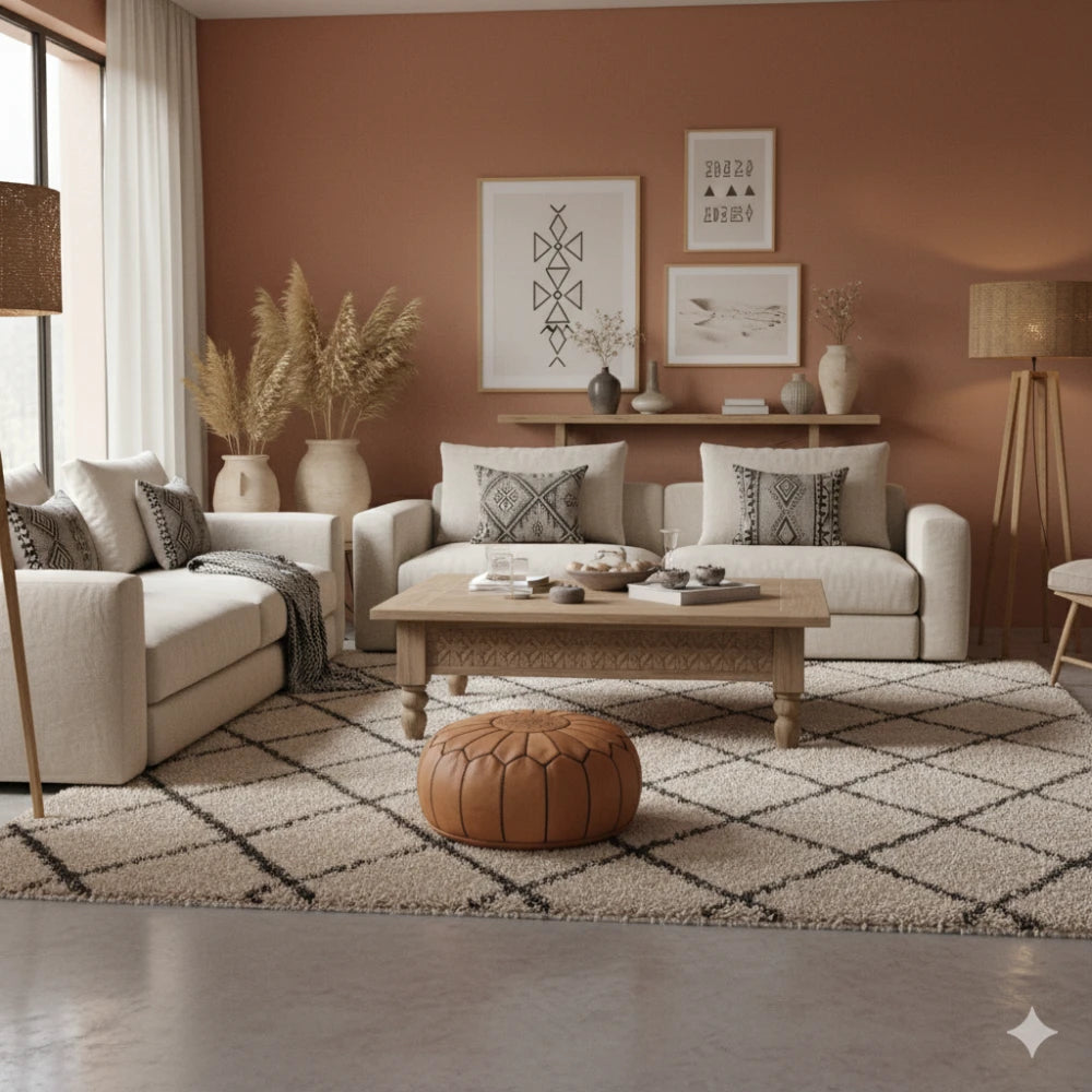 Pouf Marocain Marron naturel