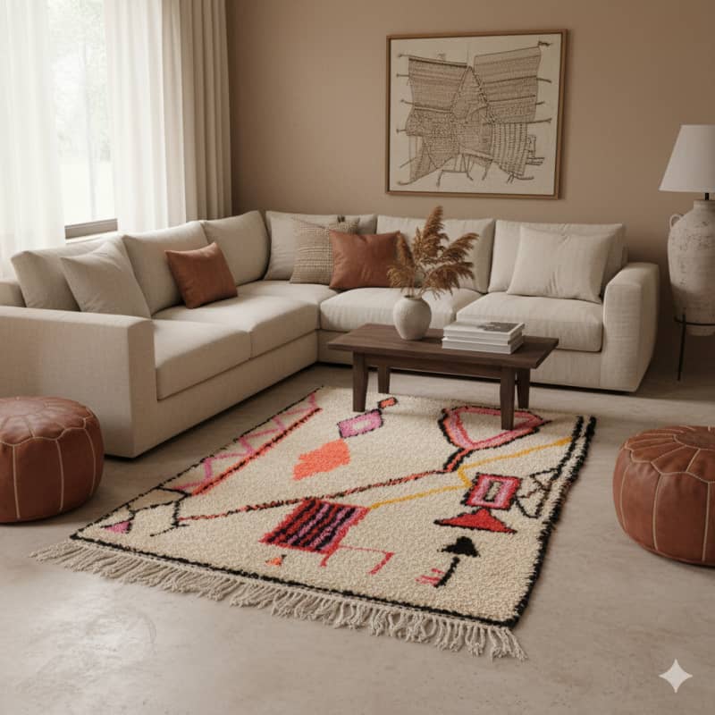 Petit Tapis Azilal coloré 100x150 cm