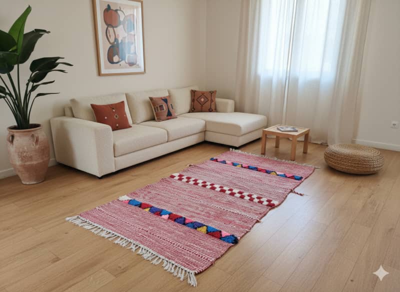Tapis Zanafi rouge <br> 90x200 cm