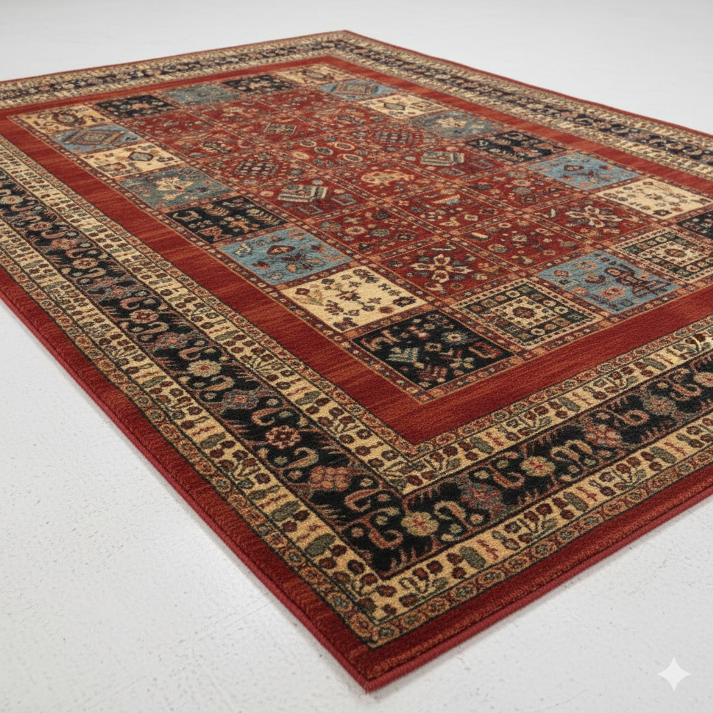 Tapis de salon oriental rouge URKA