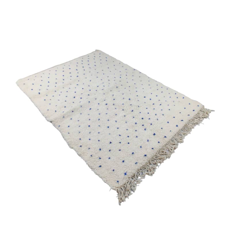 tapis marocain blanc et bleu