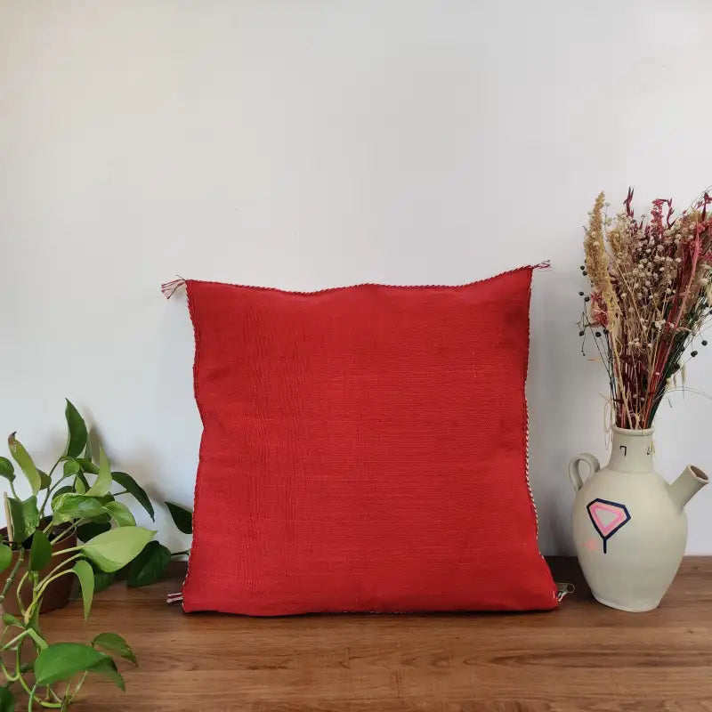 Seconde face du coussin sabra rouge