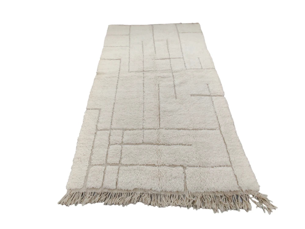 Tapis Berbère Graphique blanc 150x250 cm - MAZIR Décoration