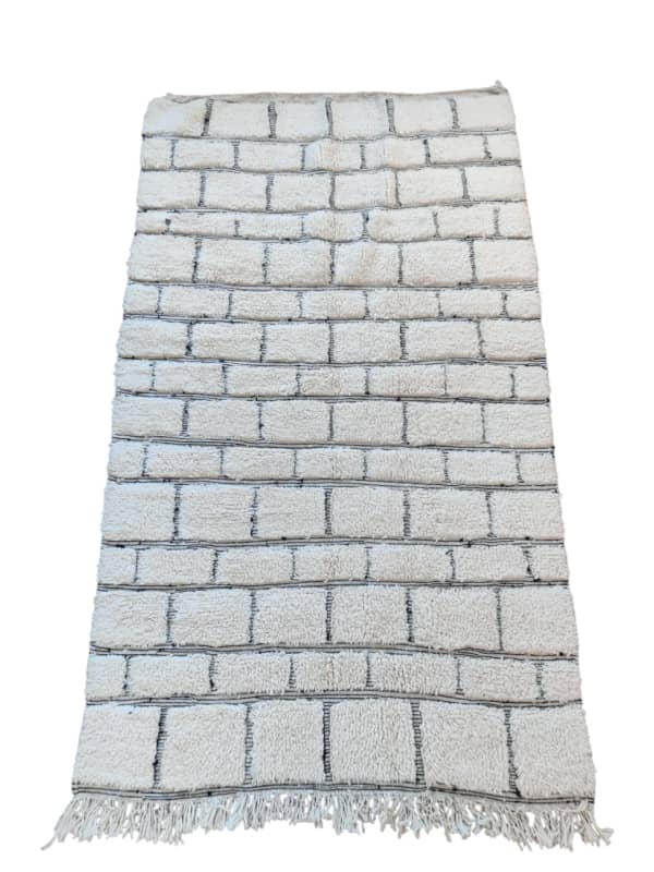 Tapis Marocain Graphique blanc et noir