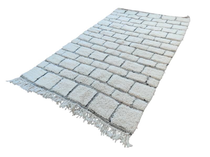 Tapis Marocain Graphique blanc et noir