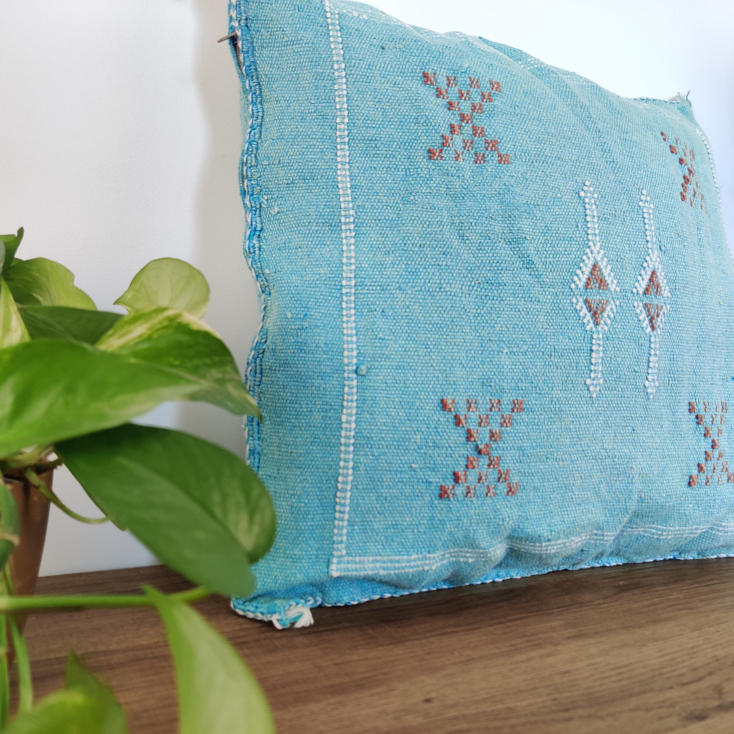 Coussin Sabra Turquoise berbère - MAZIR Décoration