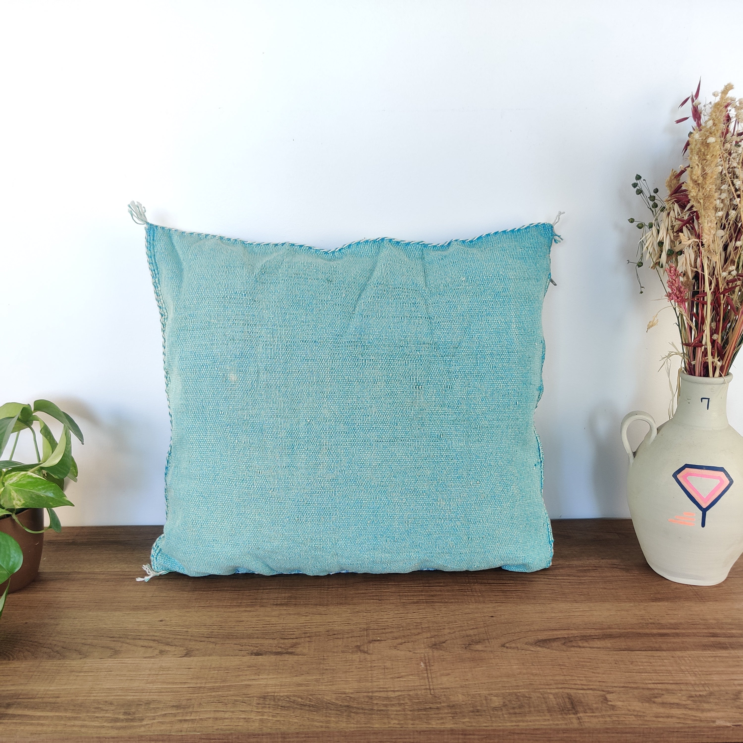 Coussin Sabra Turquoise berbère - MAZIR Décoration