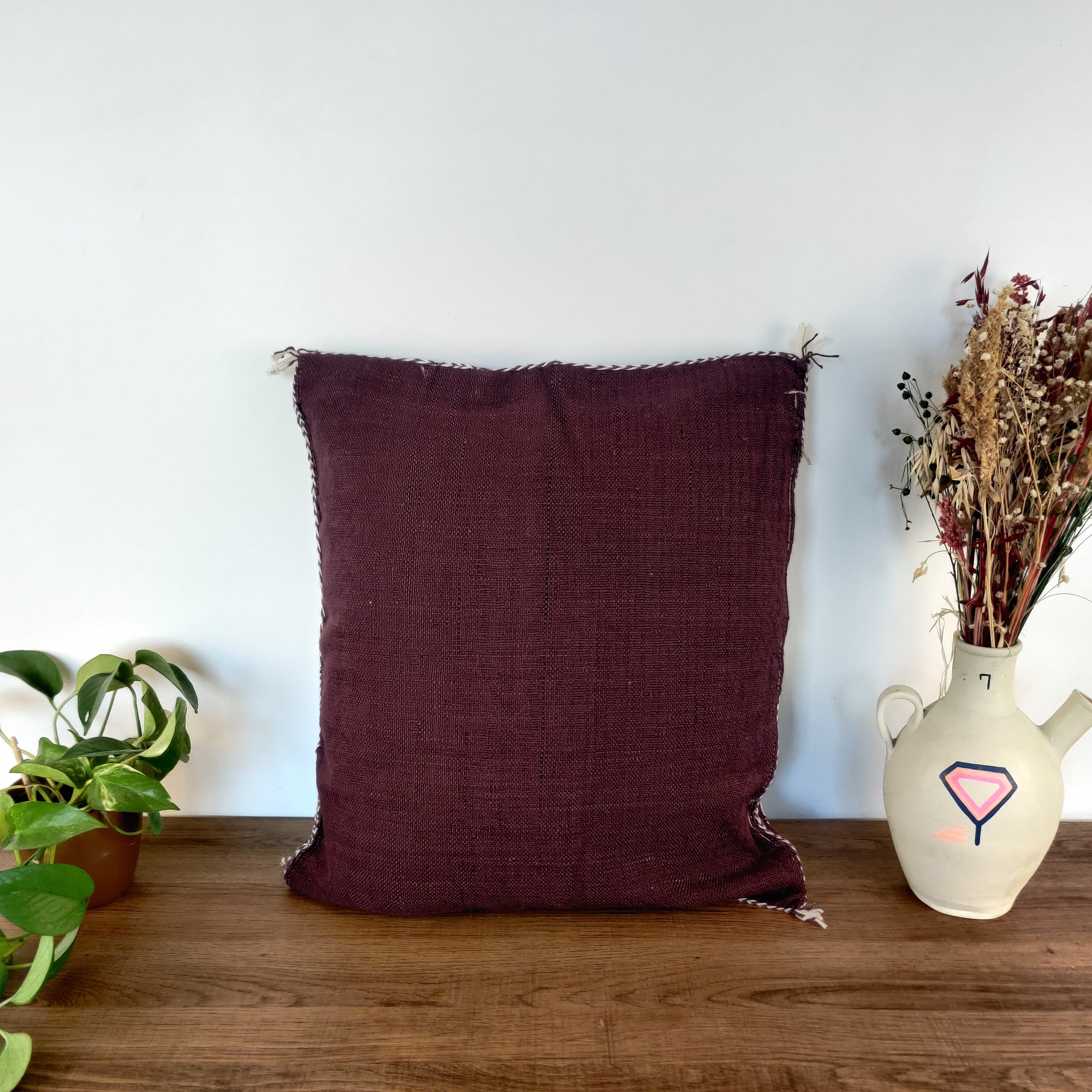 Coussin Sabra marocain Soie de Cactus - MAZIR Décoration
