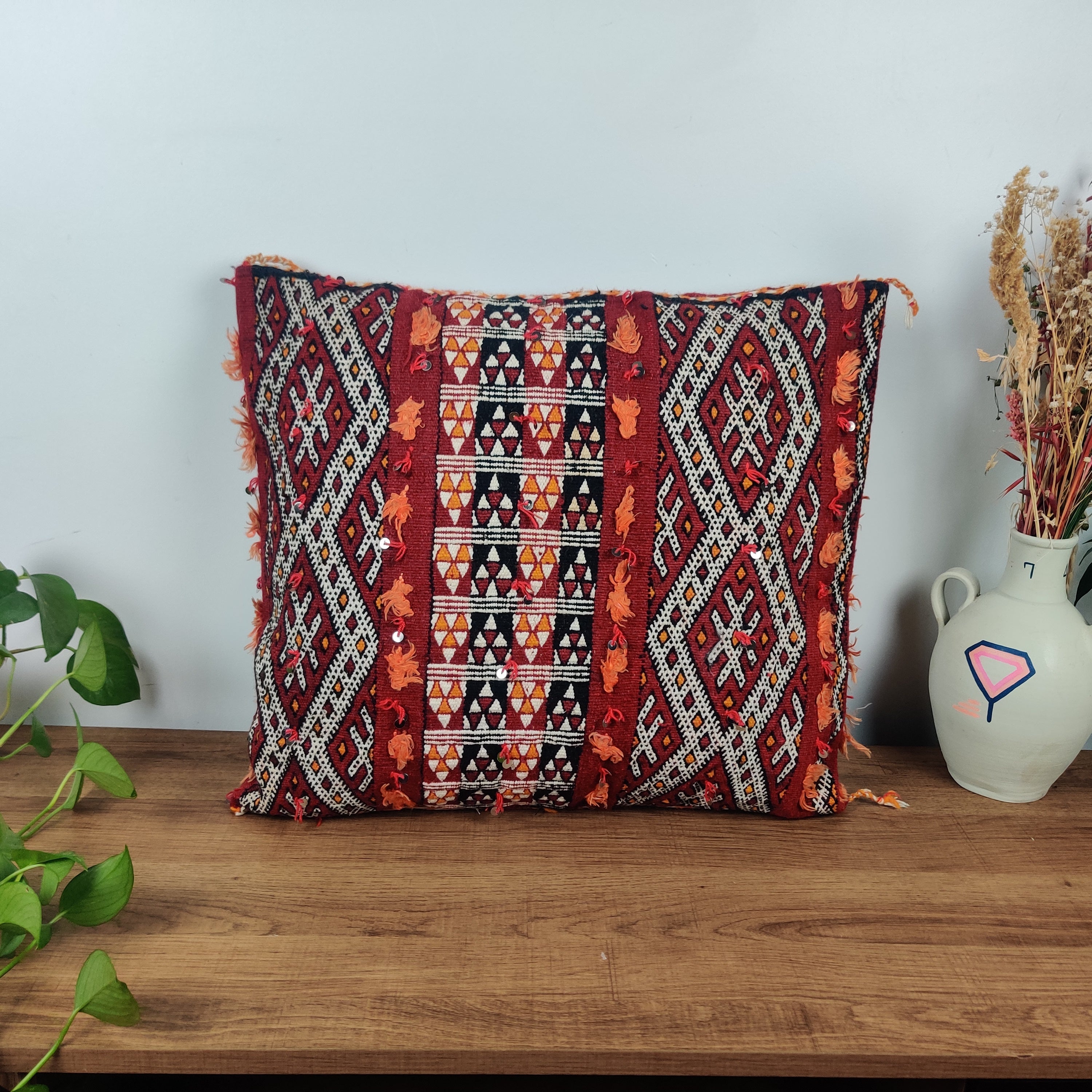 Coussin Kilim vintage bohème