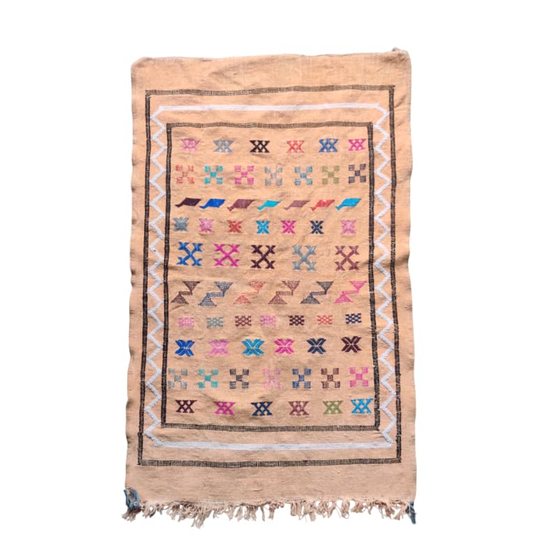 Tapis Mosaïque Bohème - Beige & Vif