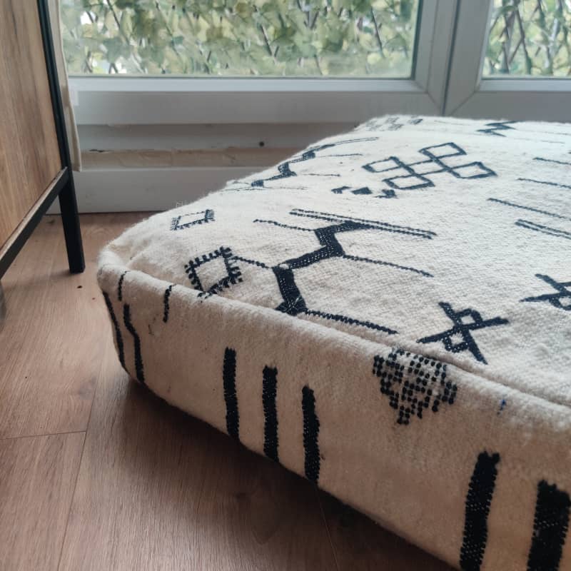 Pouf Marocain motif tribal | MAZIR Décoration