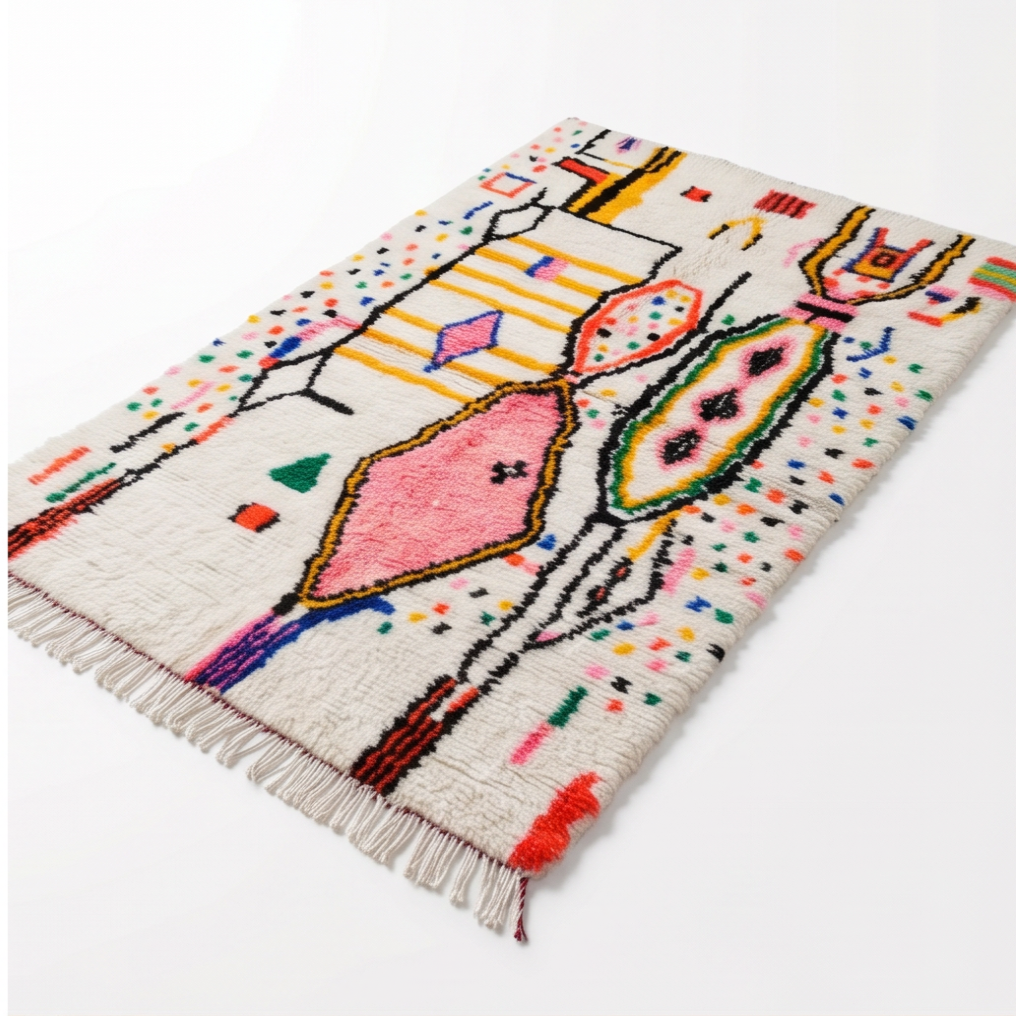Tapis berbère Azilal symboles tribaux