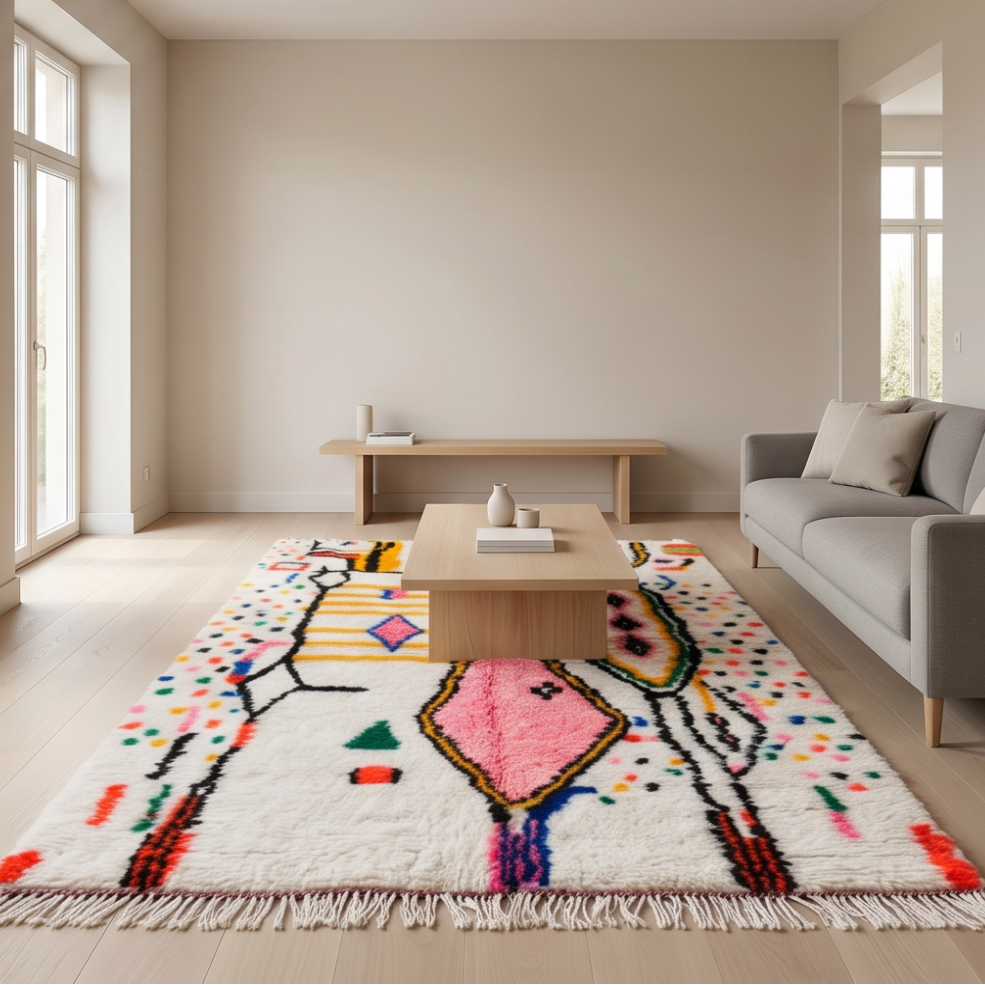 Tapis berbère Azilal symboles tribaux