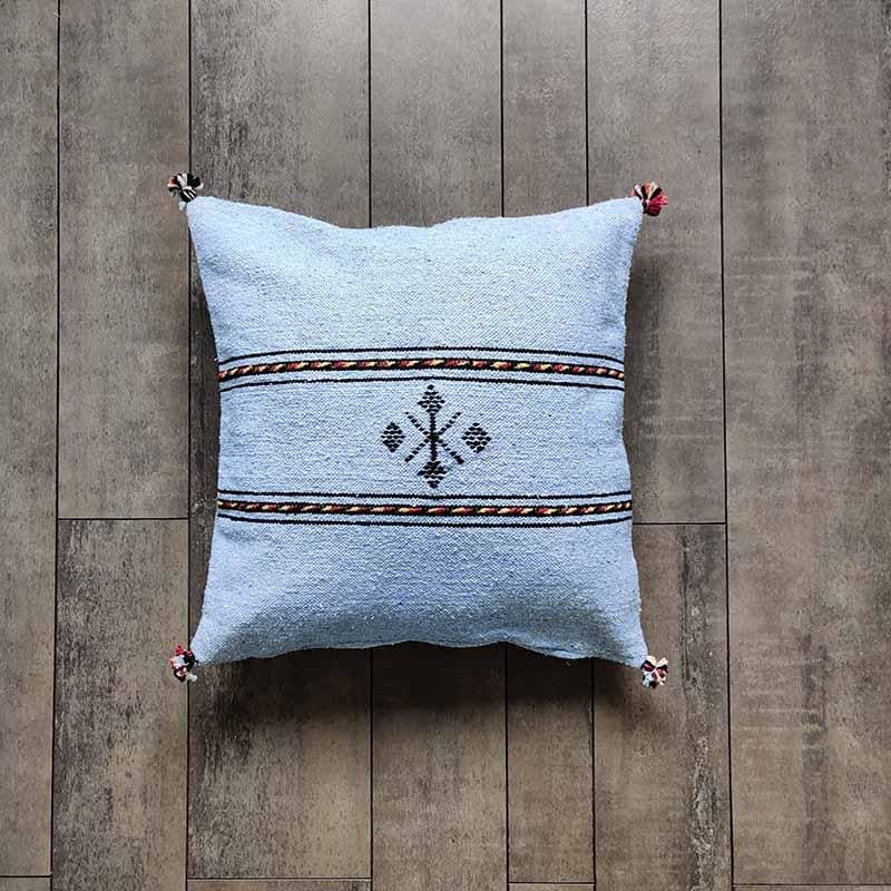 coussin marocain bleu ciel