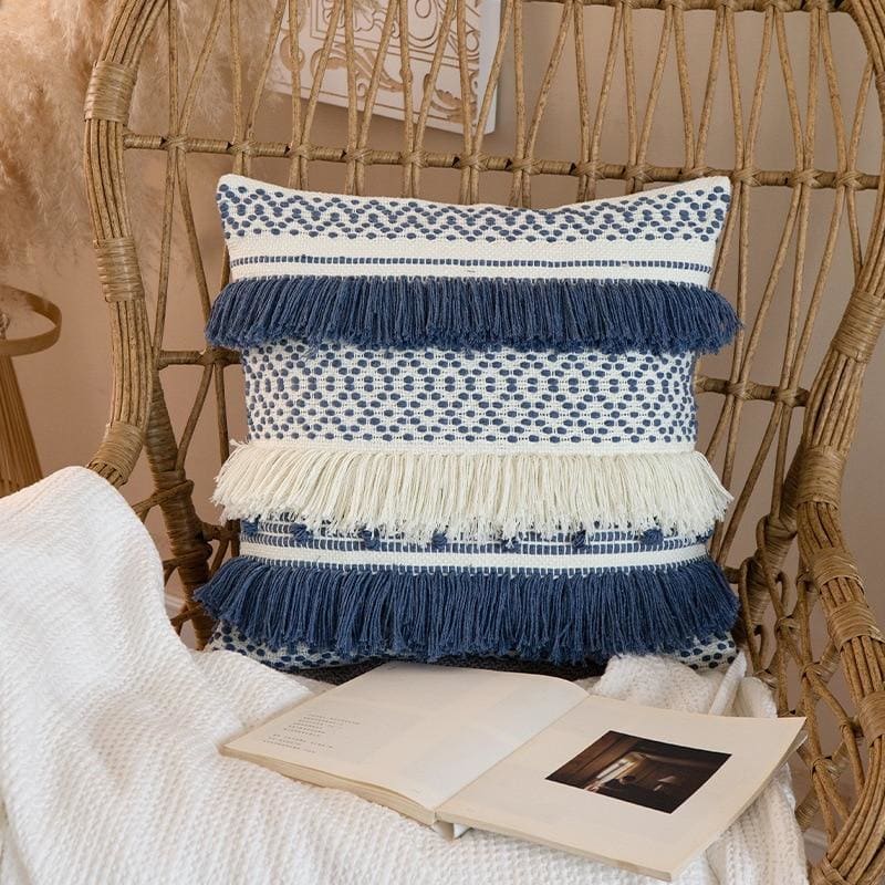 coussin  boheme bleu