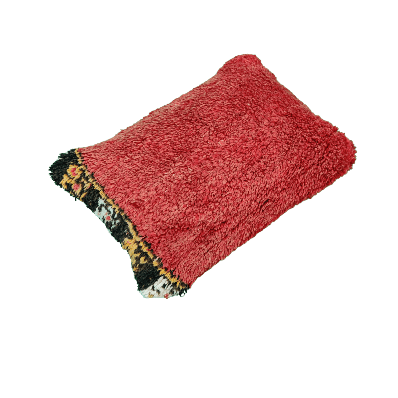 Coussin marocain rouge artisanal