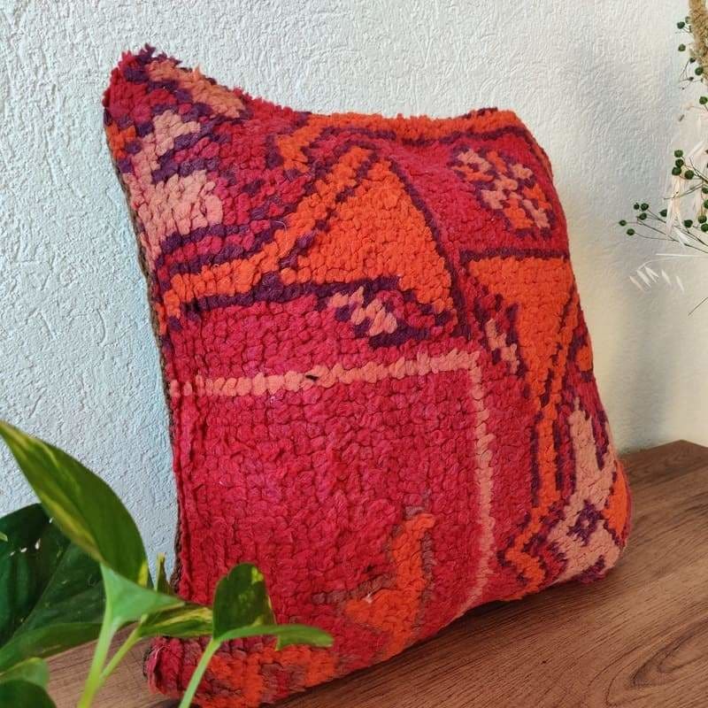 coussin boheme rouge