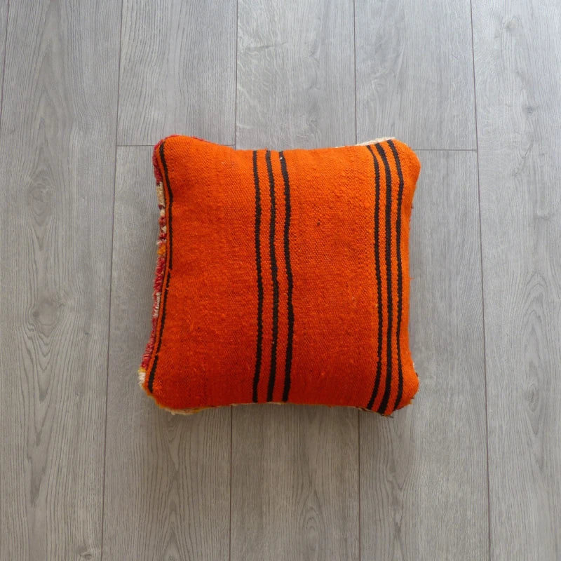 Coussin Berbère Boujad Orange Rouge 40x40 cm - Coussin