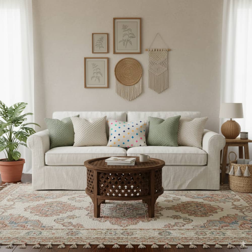 Coussin berbère carreaux vifs | MAZIR Décoration